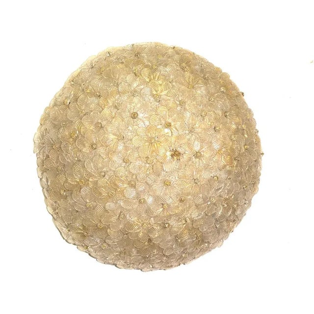 Metal Murano Glass Ceiling Light by Barovier & Toso, 1960s For Sale - Image 7 of 11