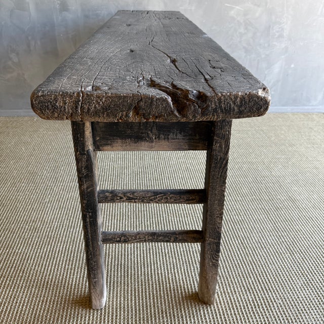 Vintage Painted Elm Wood Console Table With Drawers For Sale - Image 14 of 14