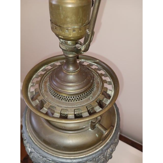 Antique Bradley & Hubbard Banquet Onyx Lamp Own a Masterpiece of Victorian Elegance: Authentic For Sale In Raleigh - Image 6 of 12