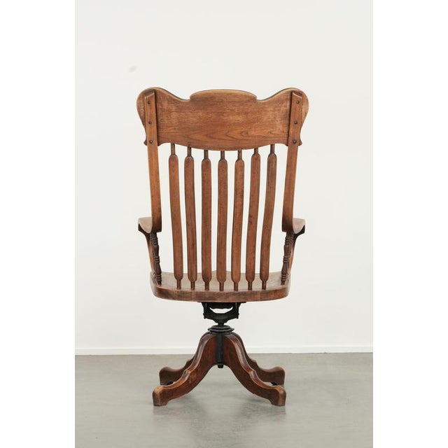 Early 20th Century Desk Chair with Wood Carving For Sale - Image 4 of 15