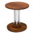 French Architectural Oak on Chromed Steel Tubes Gueridon Table For Sale - Image 10 of 10