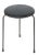 Classic Mid Century diminutive wrought iron and naugahyde stool, ottoman small table. The stool features three solid iron...
