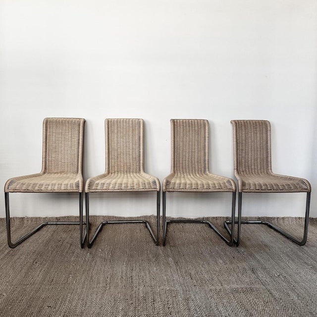 Real design classic cantilever, rattan, wicker chairs. This piece has an attribution mark, I am sure that it is completely...