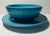 Ralph Lauren Vintage Pair of Ralph Lauren Wooden Serving Bowls With Under Liners in Blue - 4 pcs For Sale - Image 4 of 12