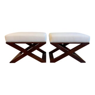 Ralph Lauren Home Cote d'Azur Cross-Braced Stool - a Pair For Sale