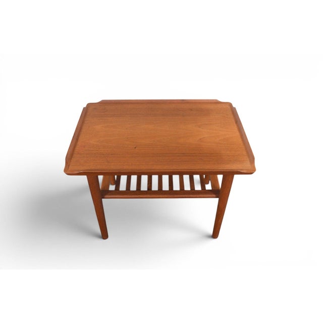 Mid-Century Modern Mid 20th Century Attributed to Holger Georg Jensen Teak Side Table With Lower Rack For Sale - Image 3 of 6