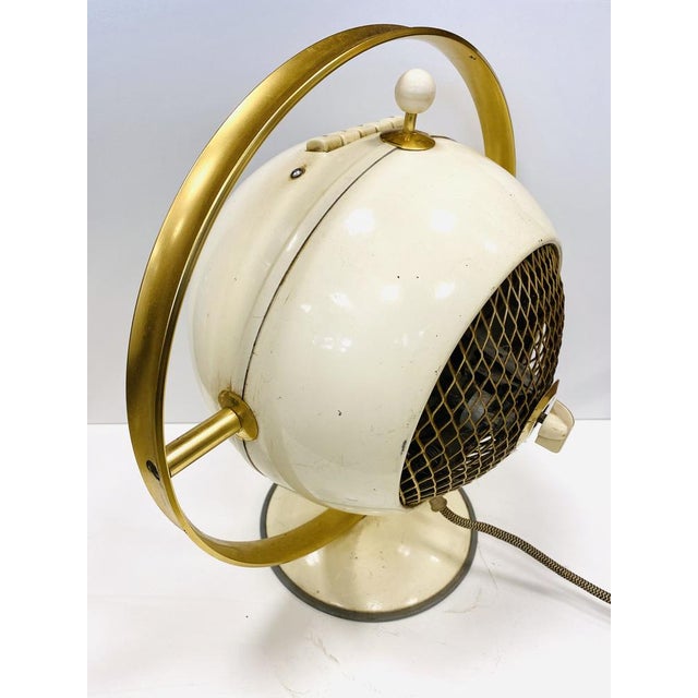 Cream White Fan by Prometheus, 1950s For Sale - Image 16 of 18