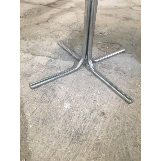 Italian Coffee Table with Chromed Base & Glass Top, 1970s For Sale - Image 6 of 9