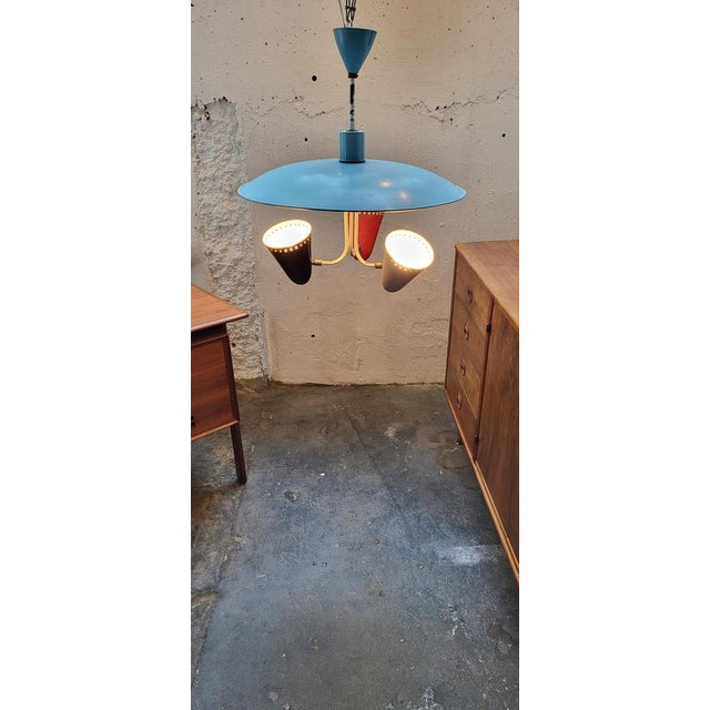 Metal Zeist Ceiling Lamp by H. TH. J. A. Busquet for Hala, 1950s For Sale - Image 7 of 13