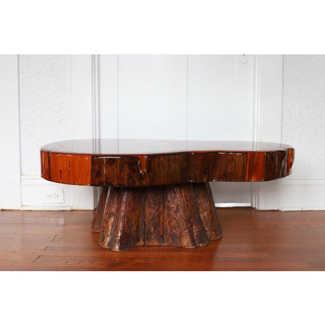 1970s Live Edge Cypress Slab Coffee Table Chairish