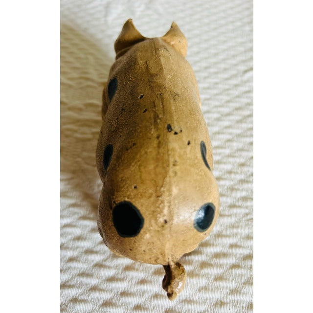 1920s Antique Hand Painted Cast Iron Pig Figurine For Sale - Image 5 of 11