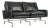 Vintage Postmodern Black Leather & Brushed Steel Loveseat Sofa, 1980s For Sale