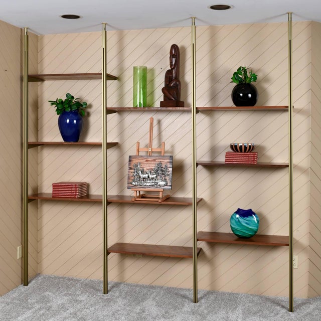 Pair of vintage 1979 Executive Chairs designed by Charles Pollock for These emerald gold aluminum tension poles are hard...