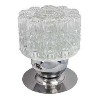 Italian Mid Century Modern Chrome Glass Table Lamp Sciolari Venini Murano Circa 1960 For Sale