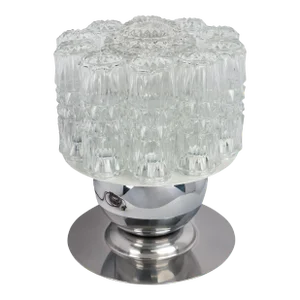 Italian Mid Century Modern Chrome Glass Table Lamp Sciolari Venini Murano Circa 1960