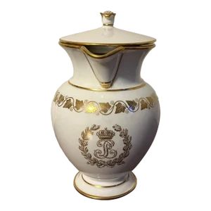 Antique 1840's French Empire Louis Philippe Sevres Service Des Bals Porcelain Pitcher or Coffee Pot for Chateau Des Tuileries