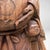Japanese Wooden Temple Statue of Hotei with Child, 1920s For Sale - Image 9 of 14