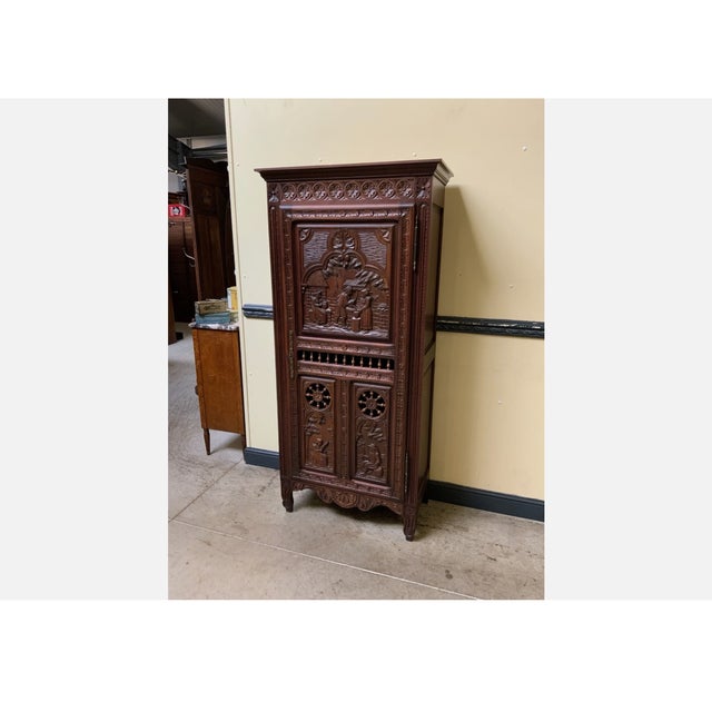 Brown Vintage Breton Cabinet, 1940 For Sale - Image 8 of 10