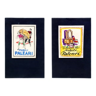 1920s Original Italian Art Deco Maquettes, Mobili Paleari - Mauzan Studio (Set of 2) For Sale