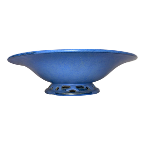 Huge Antique Handmade Blue Glaze Fulper American Studio Pottery Centerpiece Bowl