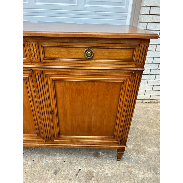 French French 19th Century Louis XVI Walnut Three Door Sideboard For Sale - Image 3 of 12