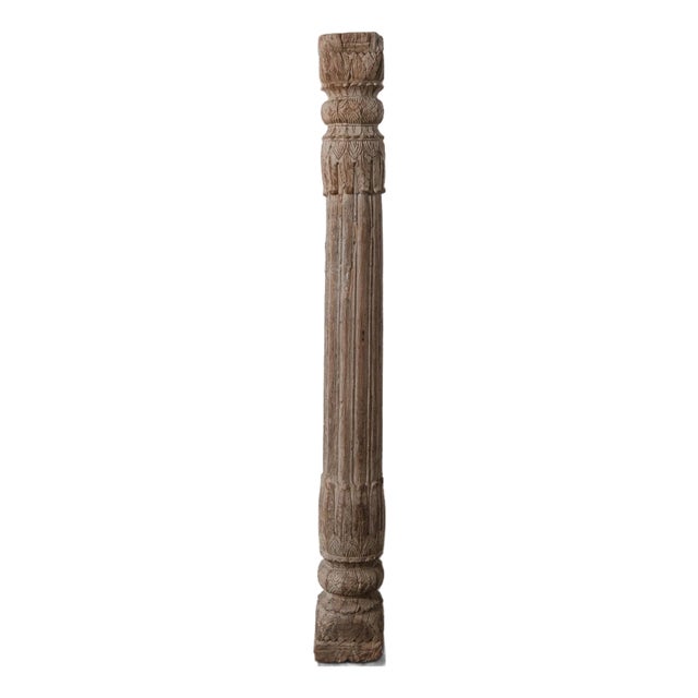 Antique 19th Century Hand-Carved Wooden Architectural Column For Sale