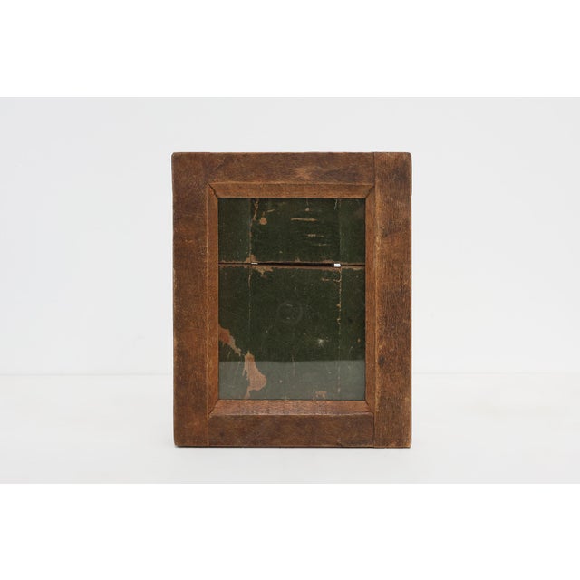 Wood Small Rustic Wooden Photoframe with Glass, France, 1920s For Sale - Image 7 of 14