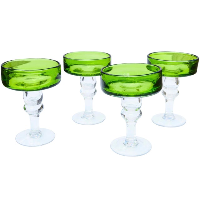 Vintage Green Cocktail Glasses - Set of 4 For Sale In New York - Image 6 of 6
