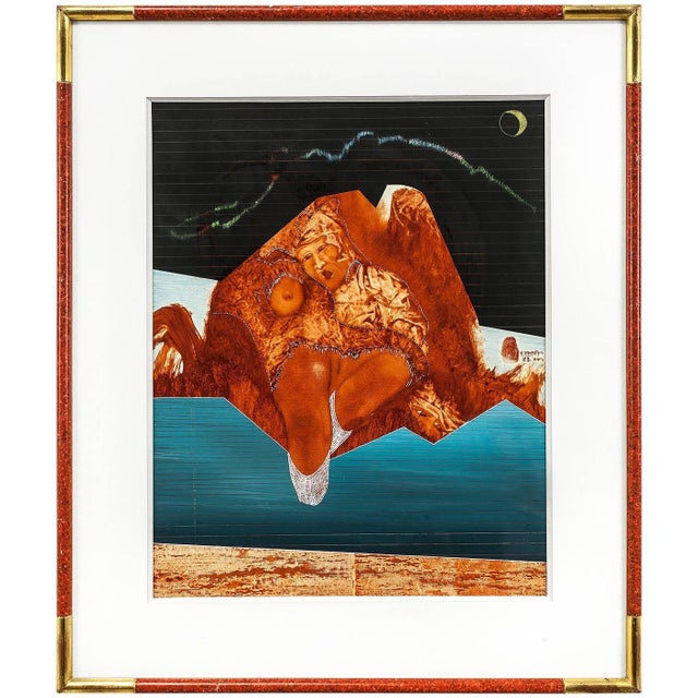 Heinrich Maryan Frama, Untitled, Nude Surreal Figure in a Landscape, 1983 For Sale