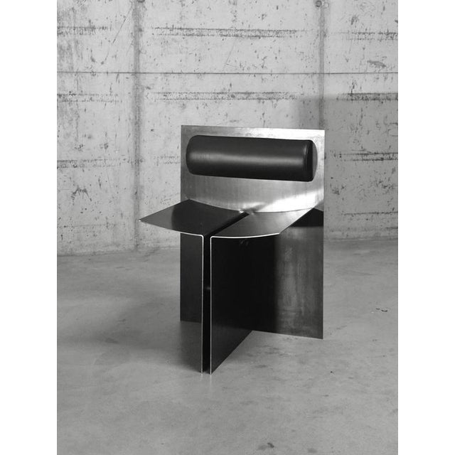Axis Chair in Blended Iron & Italian Leather by D´ARK Atelier For Sale - Image 11 of 14