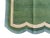 Textile Handmade Cotton Scalloped Rug, Forest Green with Cream and Blue Trim 6'x9' For Sale - Image 7 of 9