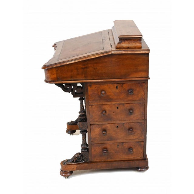 Antique Davenport Desk in Walnut, 1880 For Sale - Image 11 of 16