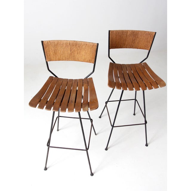 Mid-Century Stools Pair For Sale - Image 10 of 17