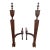 Antique English Neoclassical Engraved Brass & Iron Andirons, Pair, Circa 1900 For Sale