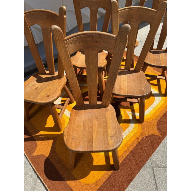 Brutalist Chair in Oak by De Puydt, 1960s For Sale - Image 6 of 12