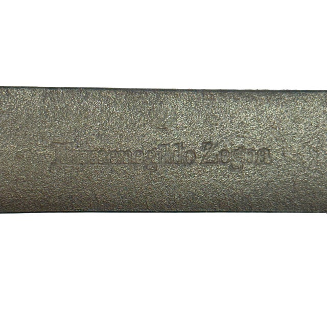 2010s Ermenegildo Zegna Brown Suede Leather Belt With Silver-Tone Buckle For Sale - Image 5 of 5