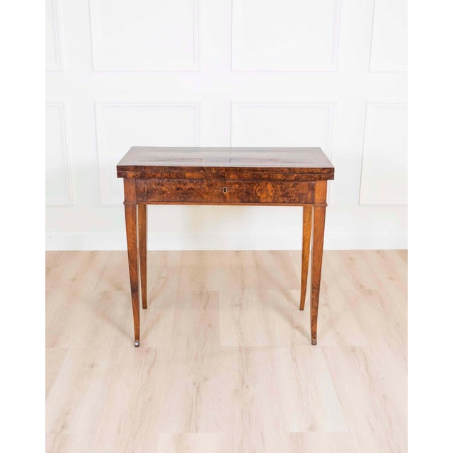 19th Century Directoire 1800 Walnut Burl Gaming Table For Sale - Image 5 of 12