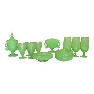 Vintage Fenton Glassware Serving Set- 10 Pieces For Sale