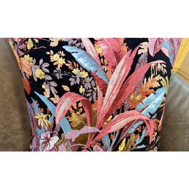 Moody Floral Woven Pillow Cover For Sale - Image 4 of 14