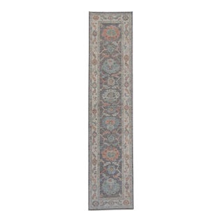 Turkish Oushak Runner Rug 2'10" x 12'4" For Sale