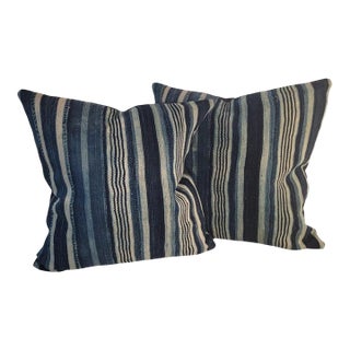 Pair of Striped Linen Pillows For Sale
