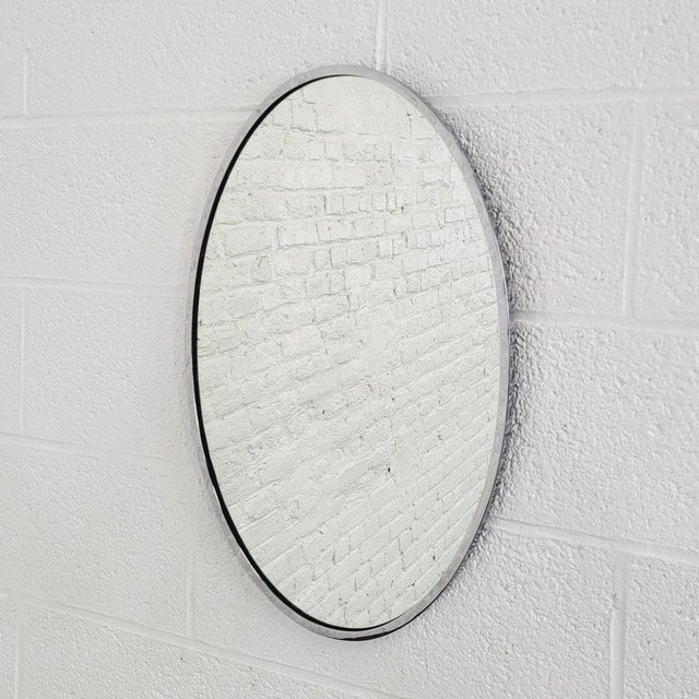 Oval Mirror with Chrome Outline, 1960s For Sale - Image 4 of 7