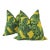Schumacher "Tropical Leaf "Epingle in Green and Yellows 22" Pillows- A Pair For Sale