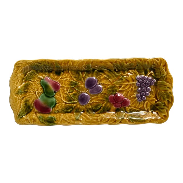 Antique Sarreguemines France Majolica Platter For Sale