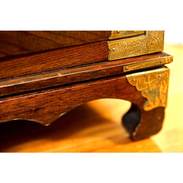 19th Century Antique Korean Elm Wood and Brass Tansu Chest For Sale - Image 10 of 13