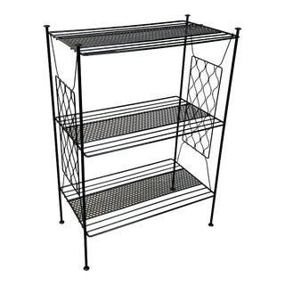 Vintage 1960s Black Metal Shelf For Sale
