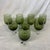Vintage Sasaki Hand Blown Glass Avocado Green Cocktail Glasses & Decanter, Stirrers - Set of 11 For Sale - Image 4 of 9