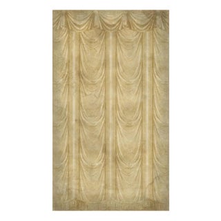 Draped Straw Panoramic Wallpaper on Antique-Style Paper For Sale