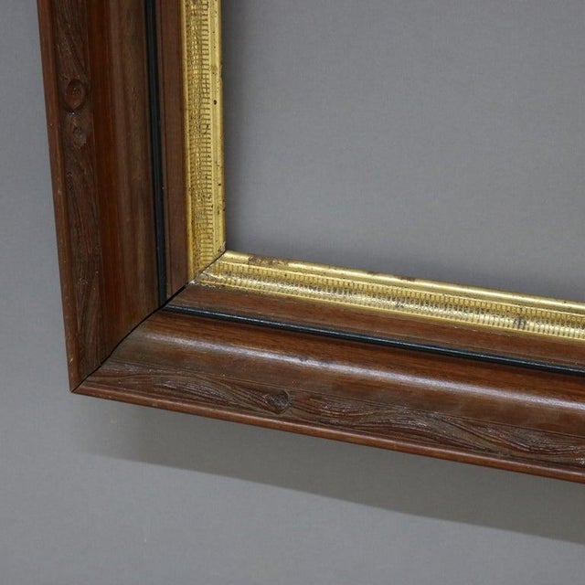 Brown Oversized Pair of Antique Victorian Ebonized & Parcel Gilt Walnut Frames C1900 For Sale - Image 8 of 11