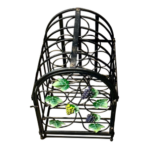 Mid 20th Century Wrought Iron 9-Bottle Wine Holder